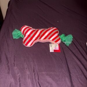 Striped Dog Toy with Green Tassels